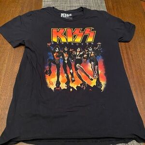Kiss Black Cotton T-Shirt Men size Medium